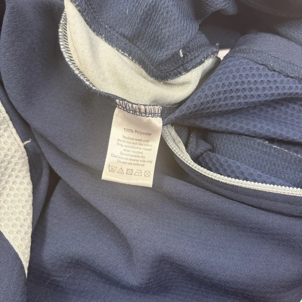 Alo Coolfit Mens Track Jacket Full Zip Navy Blue Gray Size Large - Picture 9 of 12